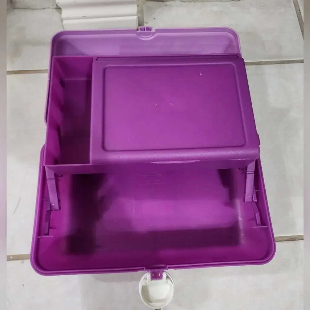 Caboodles purple makeup organizer traveler case made in the‎ USA